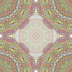 Ethnic floral seamless pattern