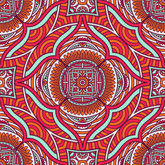 Ethnic floral seamless pattern