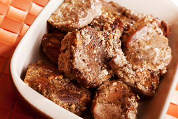 Baked pork with herbs