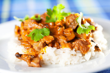 Pork curry with rice