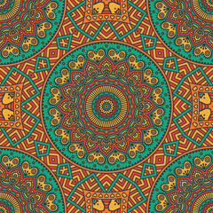 Ethnic floral seamless pattern