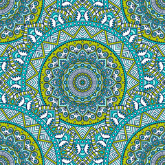 Ethnic floral seamless pattern