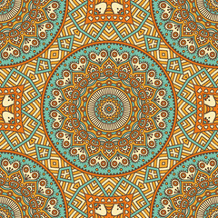 Ethnic floral seamless pattern