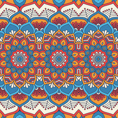 Ethnic floral seamless pattern