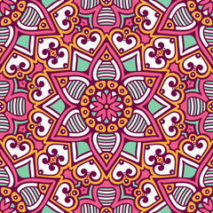 Ethnic floral seamless pattern