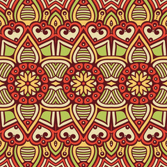 Ethnic floral seamless pattern