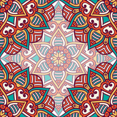 Ethnic floral seamless pattern