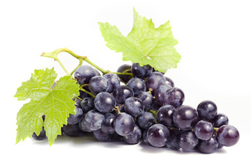 Bunch of grapes on white background