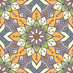 Ethnic floral seamless pattern