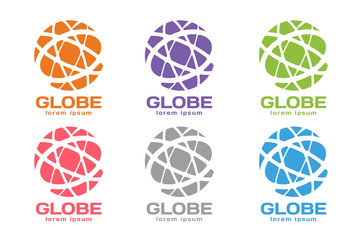 Abstract earth logo. Globe logo icon