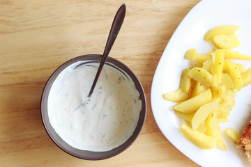 Potatoes and dressing