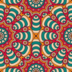 Ethnic floral seamless pattern