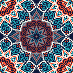Ethnic floral seamless pattern