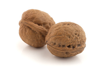 Isolated two walnuts