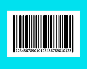 Bar code on color background. Vector image