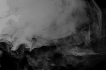 Abstract smoke hookah on a black background.