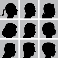 Set of Cameo Silhouettes for Print or Web