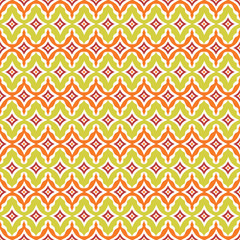 Seamless retro background in modern ikat pattern