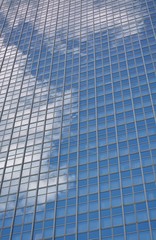 Glass facade of modern office building