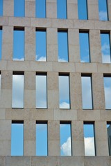 Glass facade of modern office building