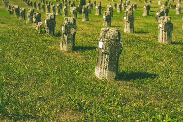 Ancient cemetery and grass