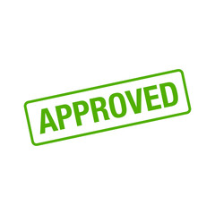 Approved rubber stamp seal flat icon