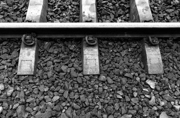 railroad tracks- black and white color