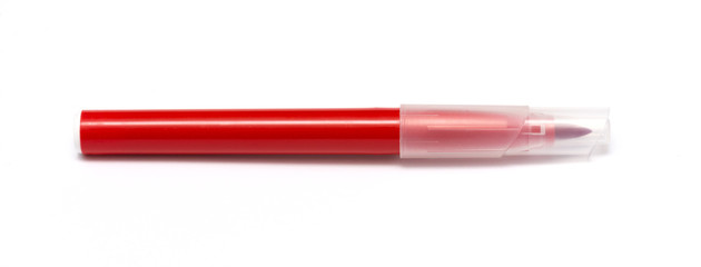 Red marker isolated on white background