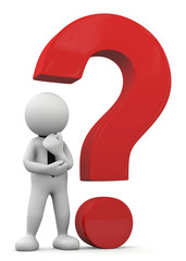 omino bianco sotto il punto di domanda