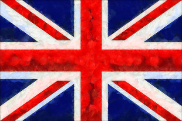 Fototapeta premium United Kingdom Great Britain flag painting