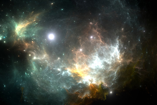 Star illuminating the nebula