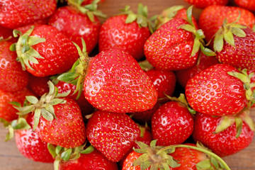 Ripe strawberries, closeup