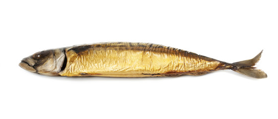 Smoked Mackerel isolated on white background