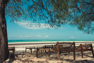 Fototapeta na wymiar Tropical beach in Zanzibar
