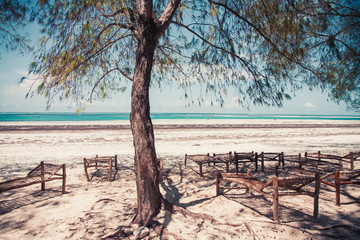 Fototapeta na wymiar Exotic beach in Zanzibar