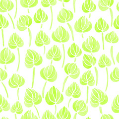 lily flower leaf seamless pattern