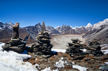Chukhung Ri view point in Sagarmatha National Park, Nepal. Chukhung Ri is a rocky peak, similar to...