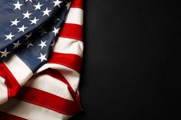 Obraz premium American flag on dark background