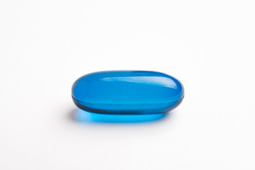 pills of vitamin and medicine on white background