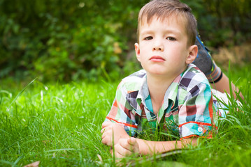 boy  in the grass
