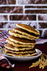 Homemade gluten free pancakes from rice flour