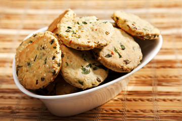 Homemade biscuits with onion