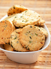 Salty cookies with herbs