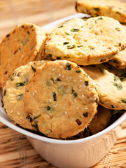 Salty cookies with herbs