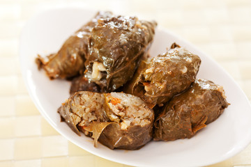 Bulgarian cuisine - stuffed grape leaves