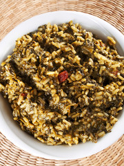 Rice with spinach
