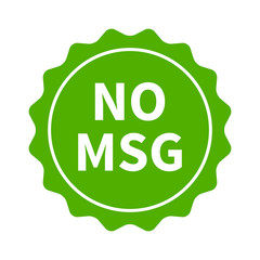 No MSG / MSG free restaurant food badge or sticker flat icon