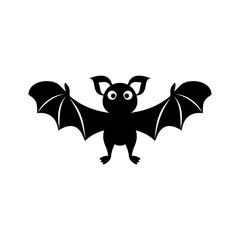 Cute bat silhouette icon