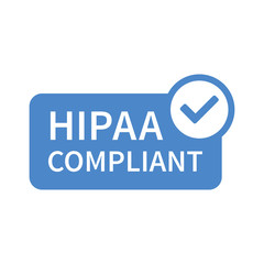 Health Insurance Portability and Accountability Act - HIPAA badge flat icon for apps and websites