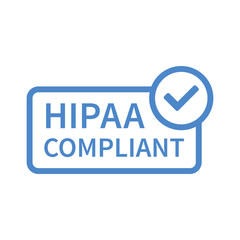 Health Insurance Portability and Accountability Act - HIPAA badge line art icon for apps and websites